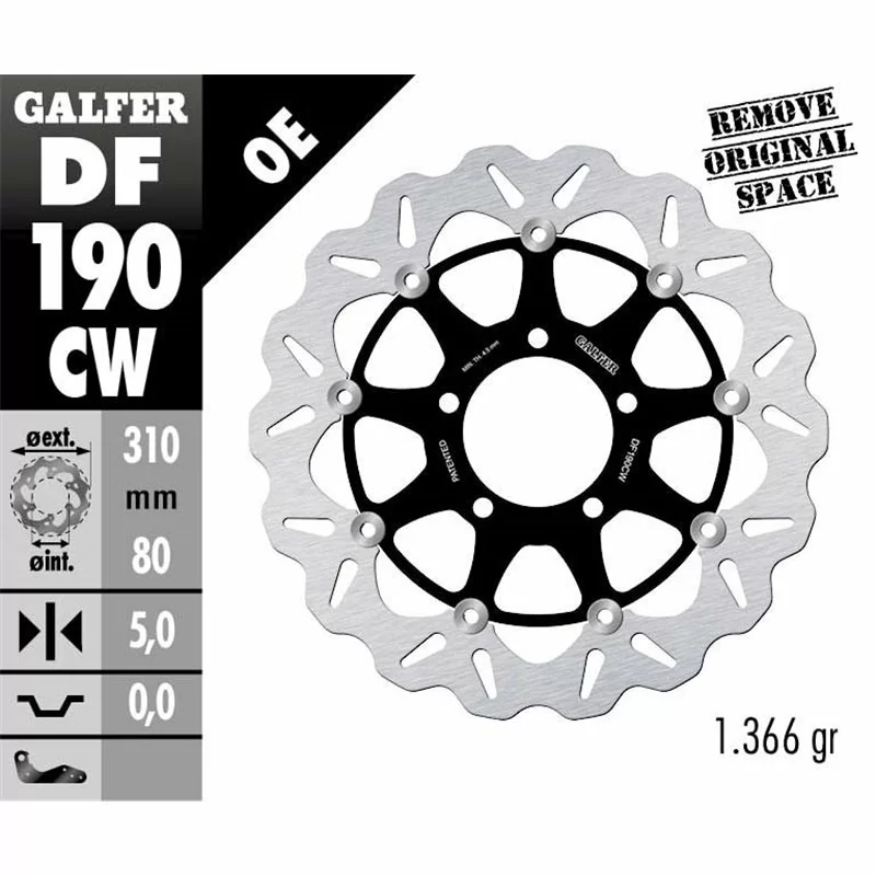 Galfer DF190CW Disque de Frein Wave Flottant