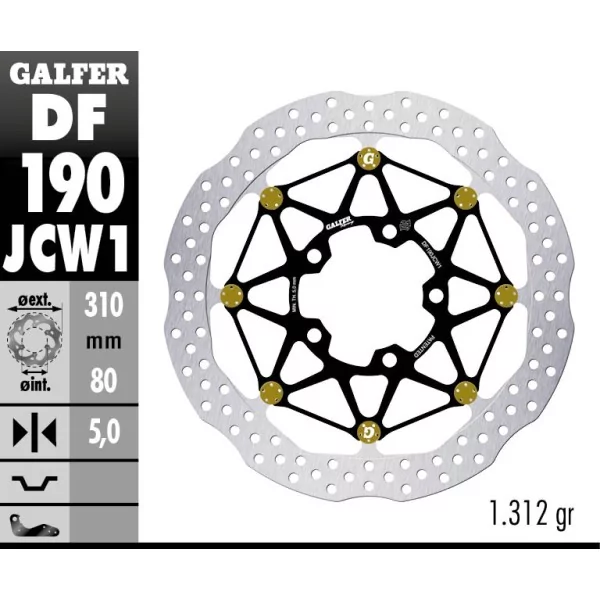 Galfer DF190JCW1G03 Bremsscheibe Wave Floatech