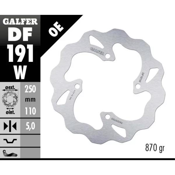 Galfer DF191W Brake Disc Wave Fixed