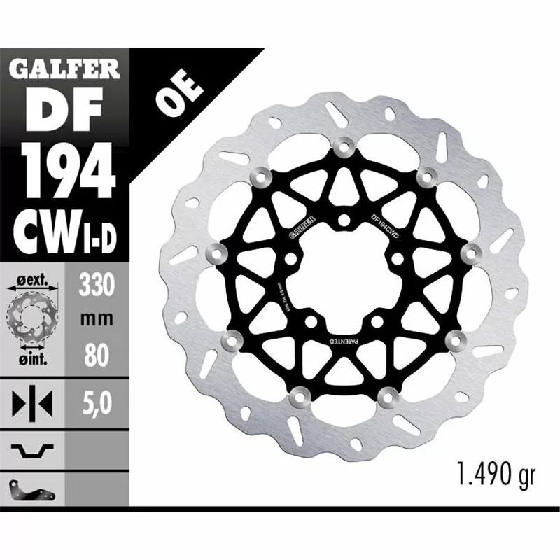 Galfer DF194CWD Brake Disc Wave Floating