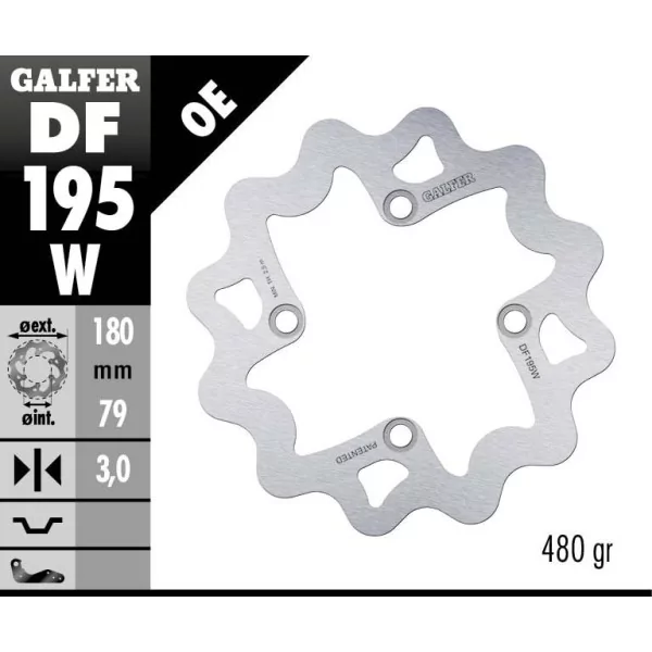 Galfer DF195W Brake Disc Wave Fixed