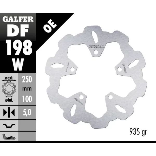 Galfer DF198W Bremsscheibe Wave Fixiert