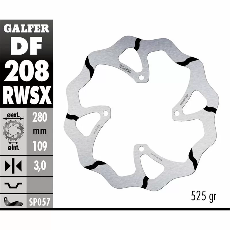 Galfer DF208RWSX Bremsscheibe Wave Fixiert