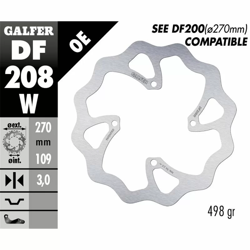 Galfer DF208W Brake Disco Wave Fixed