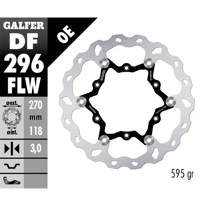 Galfer DF296FLW Brake Disc Wave Floating Galfer DF296FLW Brake Disc Wave Floating