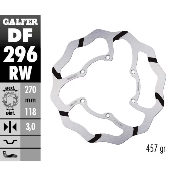 Galfer DF296RW Brake Disc Wave Fixed