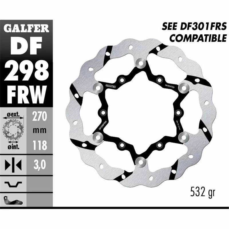 Galfer DF298FRW Disco Freno Wave Flottante
