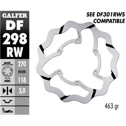 Galfer DF298RW Brake Disco Wave Fixed