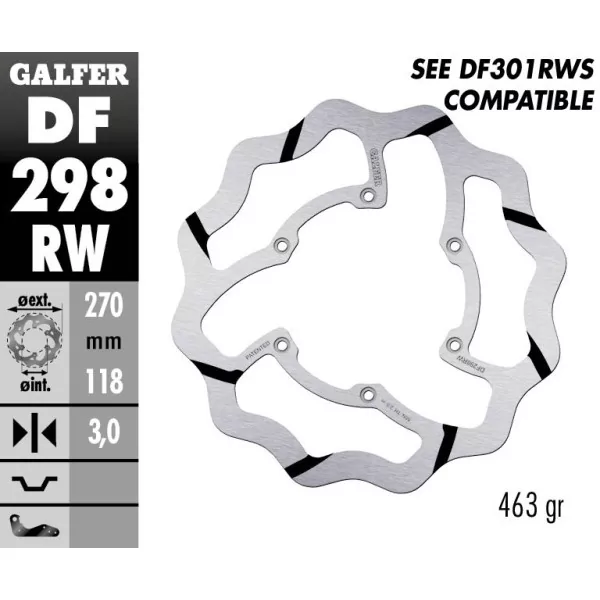 Galfer DF298RW Brake Disc Wave Fixed