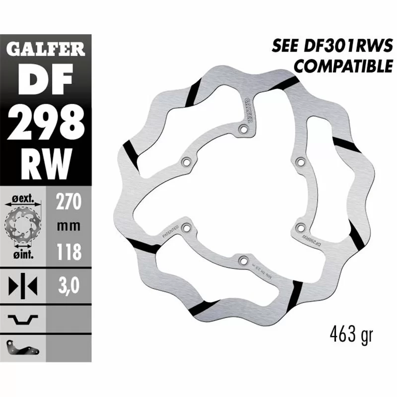 Galfer DF298RW Bremsscheibe Wave Fixiert