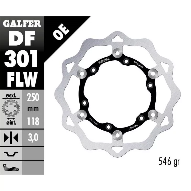 Galfer DF301FLW Brake Disc Wave Floating Galfer DF301FLW Brake Disc Wave Floating