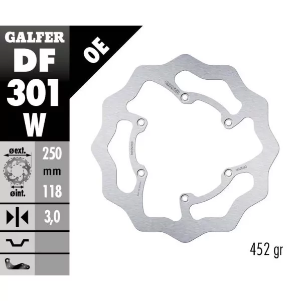 Galfer DF301W Brake Disc Wave Fixed