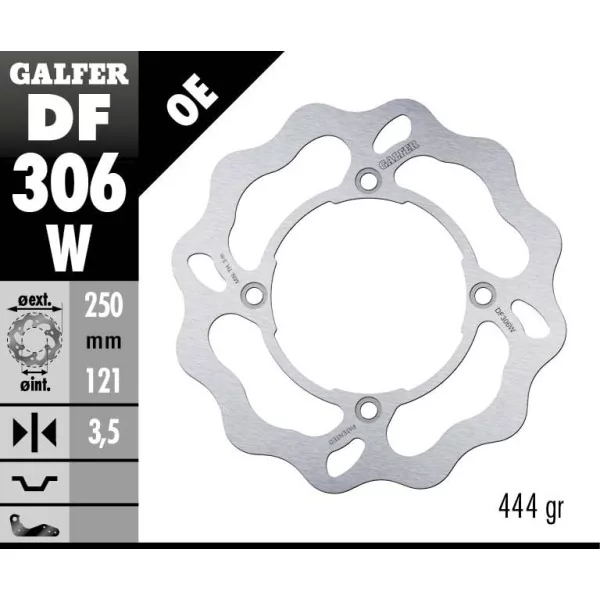 Galfer DF306W Brake Disc Wave Fixed
