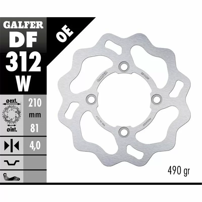 Galfer DF312W Brake Disco Wave Fixed