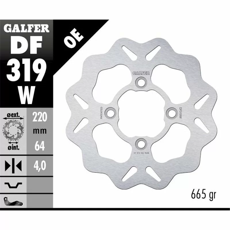 Galfer DF319W Brake Disco Wave Fixed