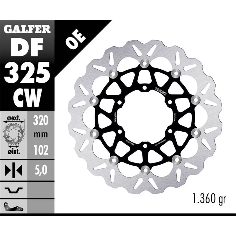 Galfer DF325CW Brake Disc Wave Floating