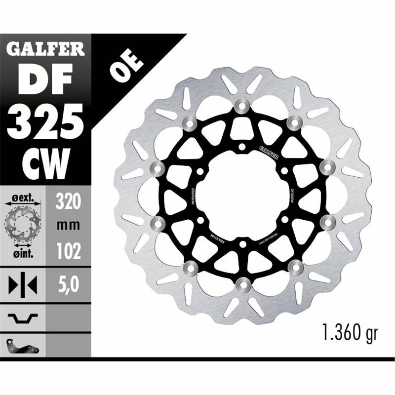 Galfer DF325CW Disque de Frein Wave Flottant