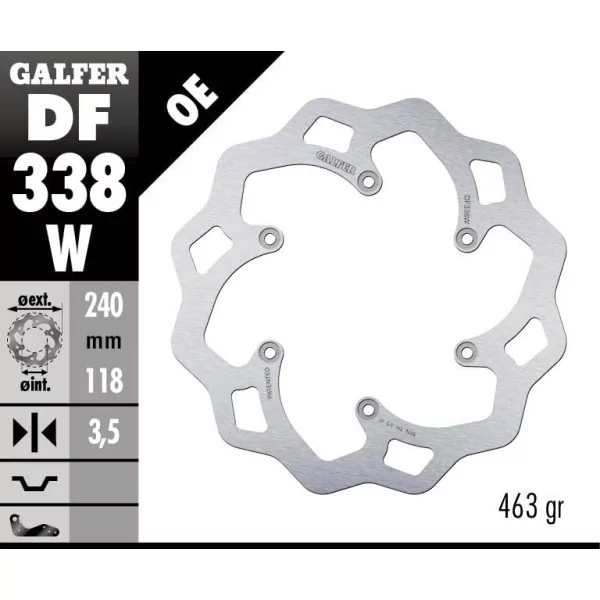 Galfer DF338W Brake Disc Wave Fixed