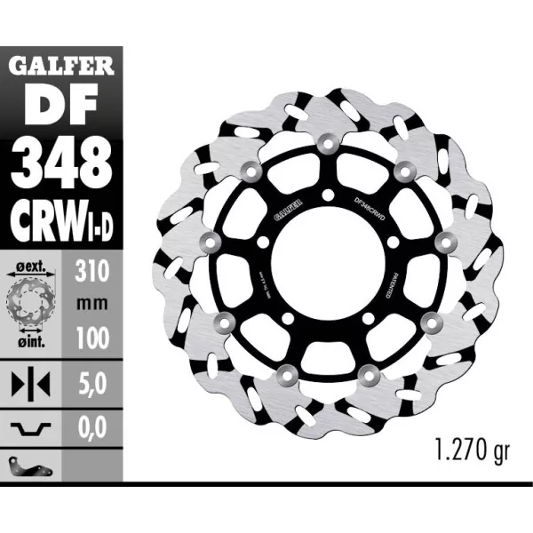Galfer DF348CRWD Brake Disc Wave Floating