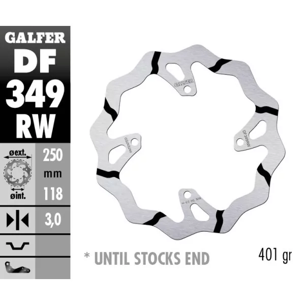 Galfer DF349RW Brake Disc Wave Fixed