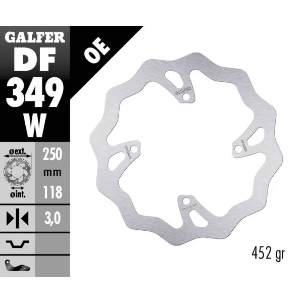 Galfer DF349W Brake Disc Wave Fixed