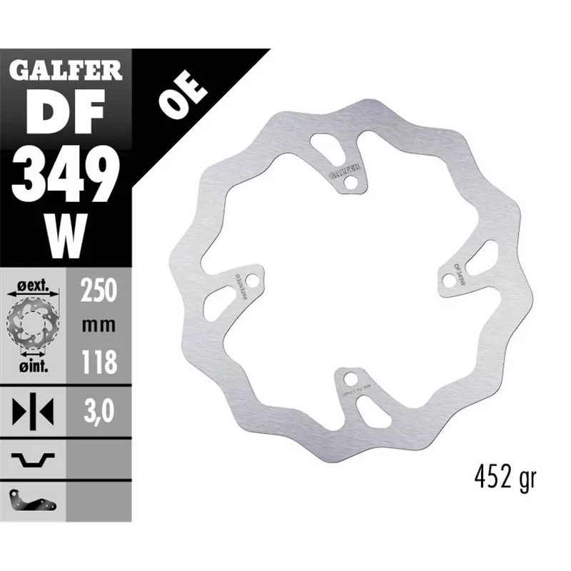 Galfer DF349W Disque De Frein Wave Fixe Galfer DF349W Disque De Frein Wave Fixe