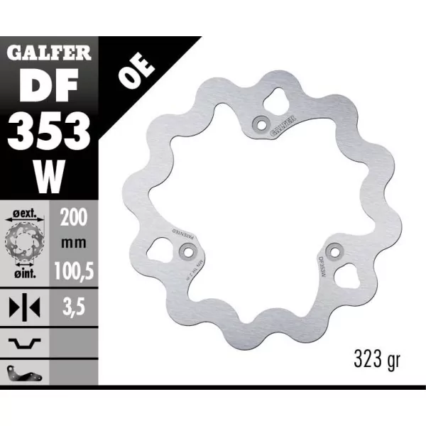 Galfer DF353W Brake Disc Wave Fixed