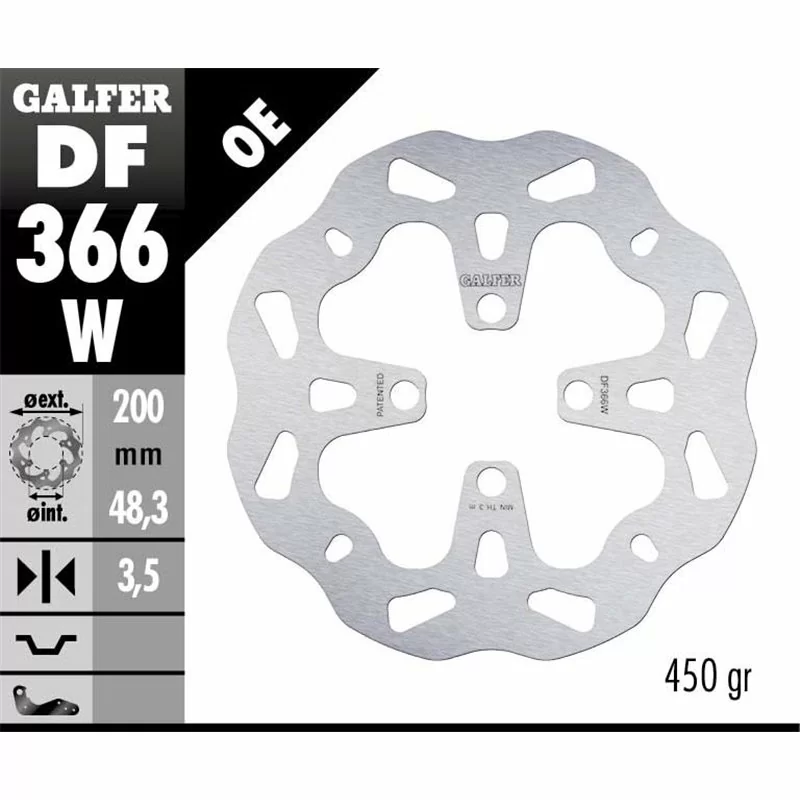 Galfer DF366W Brake Disco Wave Fixed