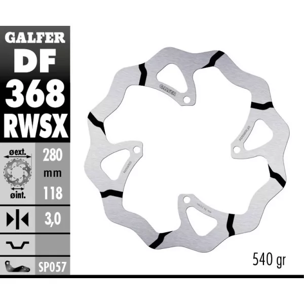 Galfer DF368RWSX Brake Disc Wave Fixed