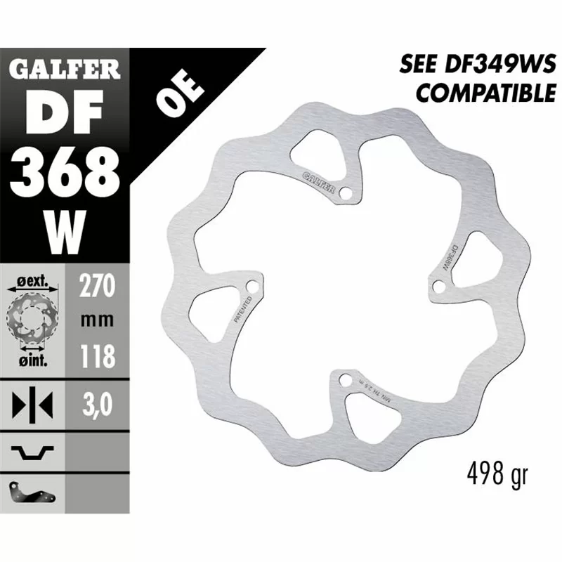 Galfer DF368W Brake Disco Wave Fixed