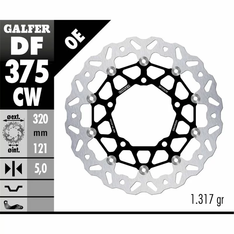 Galfer DF375CW Brake Disc Wave Floating