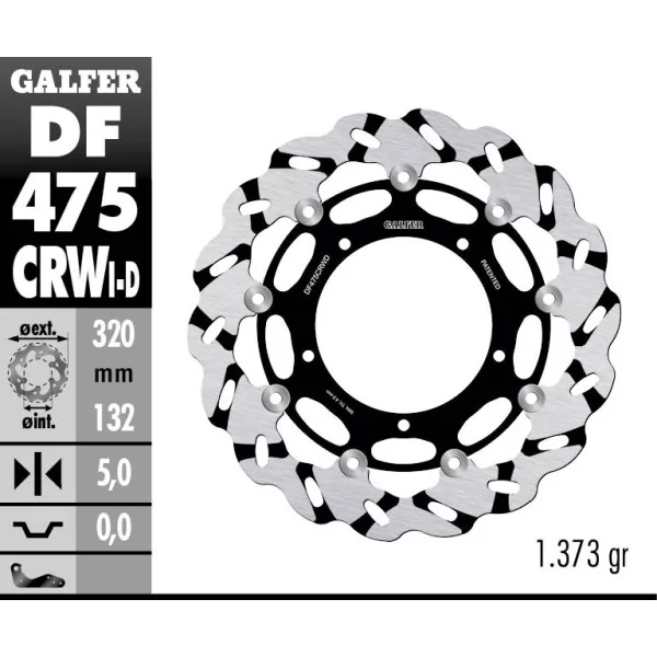 Galfer DF475CRWD Disque de Frein Wave Flottant