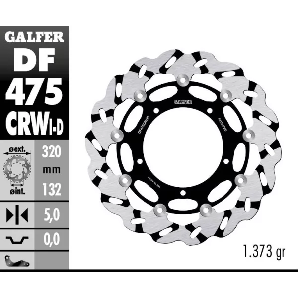 Galfer DF475CRWI Bremsscheibe Wave Schwimmend