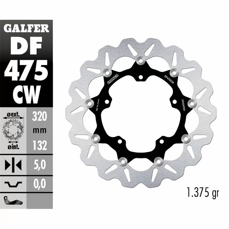 Galfer DF475CW Disque de Frein Wave Flottant