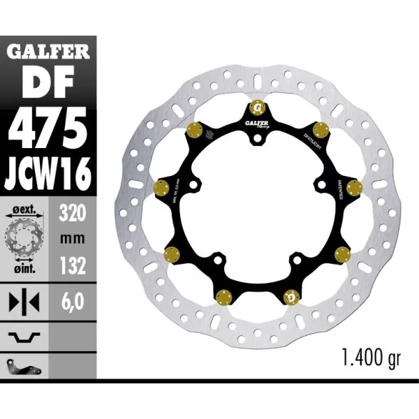 Galfer DF475JCW160G03 Bremsscheibe Wave Floatech
