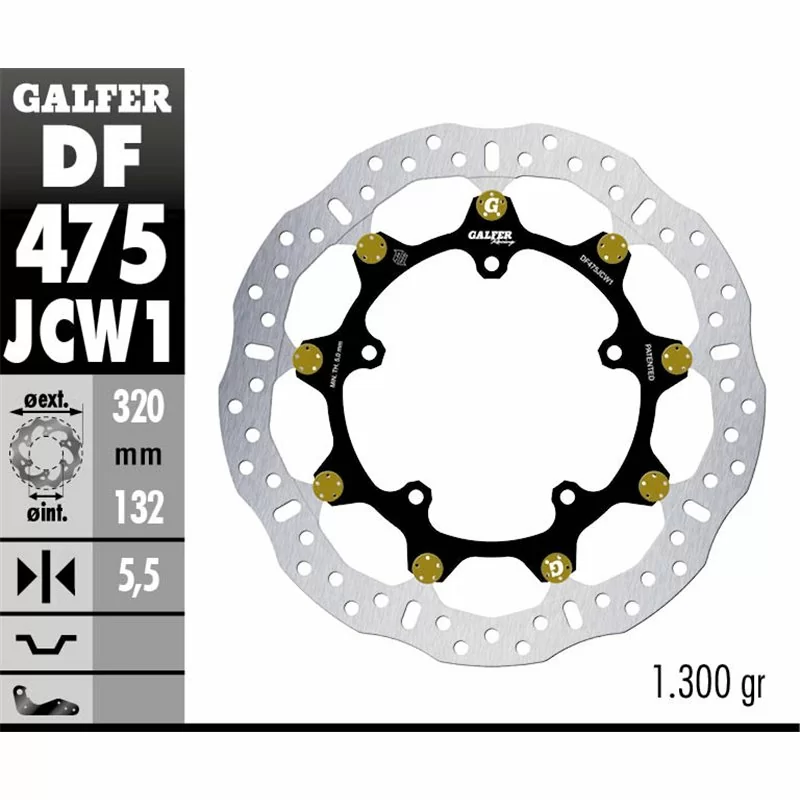 Galfer DF475JCW1G03 Brake Disc Wave Floatech