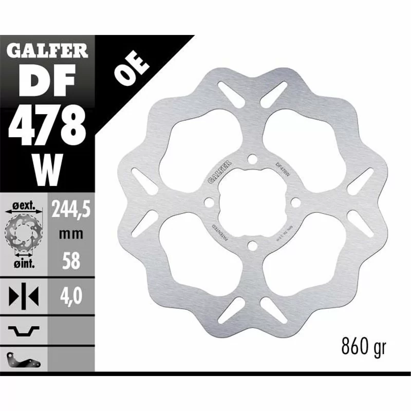 Galfer DF478W Bremsscheibe Wave Fixiert