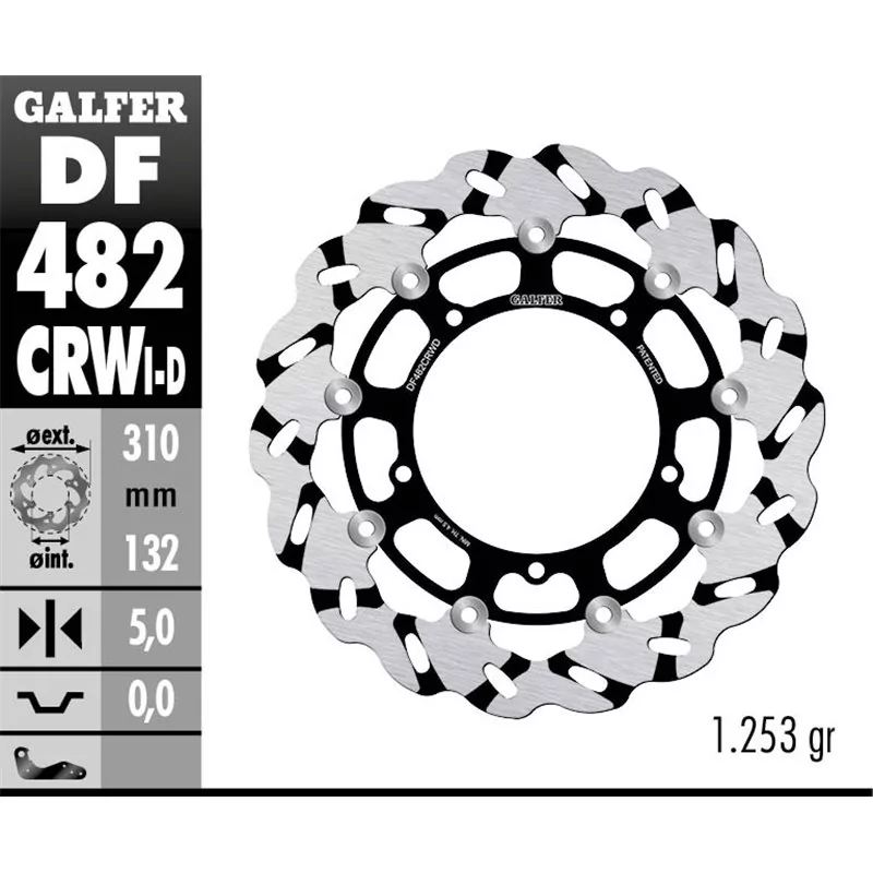 Galfer DF482CRWD Disco de Freno Wave Flotante Galfer DF482CRWD Disco de Freno Wave Flotante