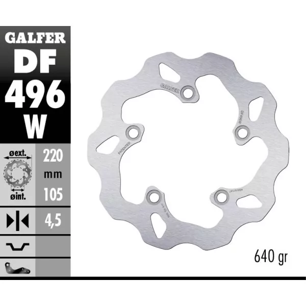 Galfer DF496W Brake Disc Wave Fixed