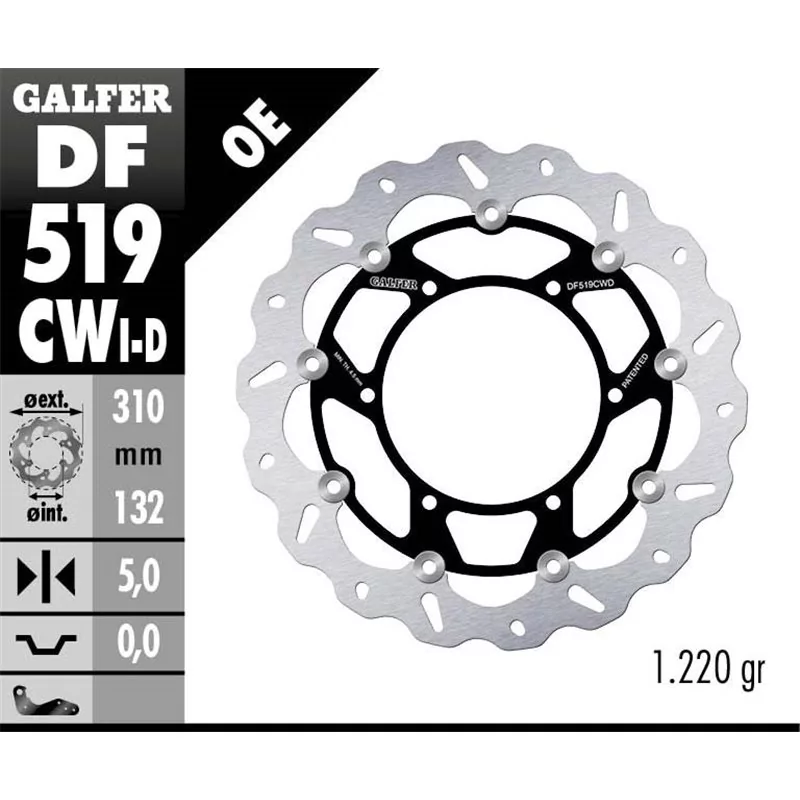 Galfer DF519CWD Brake Disc Wave Floating Galfer DF519CWD Brake Disc Wave Floating
