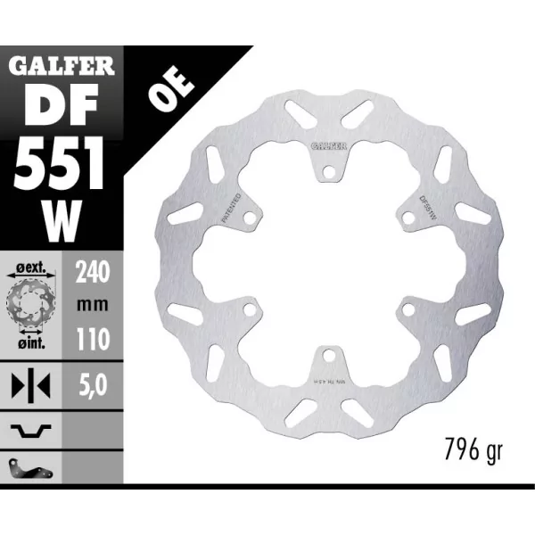 Galfer DF551W Brake Disc Wave Fixed