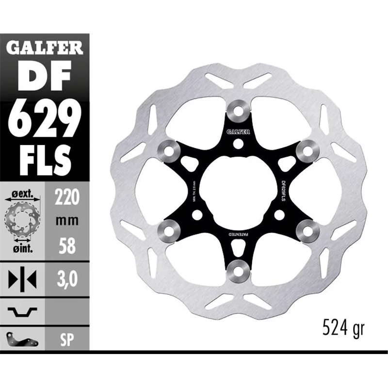 Galfer DF629FLS Disco de Freno Wave Flotante Galfer DF629FLS Disco de Freno Wave Flotante