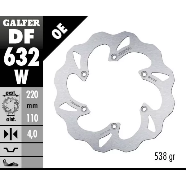 Galfer DF632W Bremsscheibe Wave Fixiert