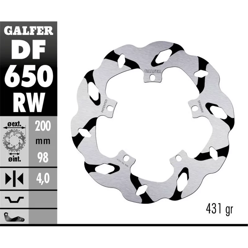 Galfer DF650RW Disque De Frein Wave Fixe Galfer DF650RW Disque De Frein Wave Fixe