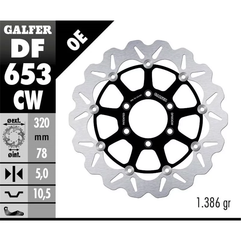 Galfer DF653CW Disque de Frein Wave Flottant Galfer DF653CW Disque de Frein Wave Flottant