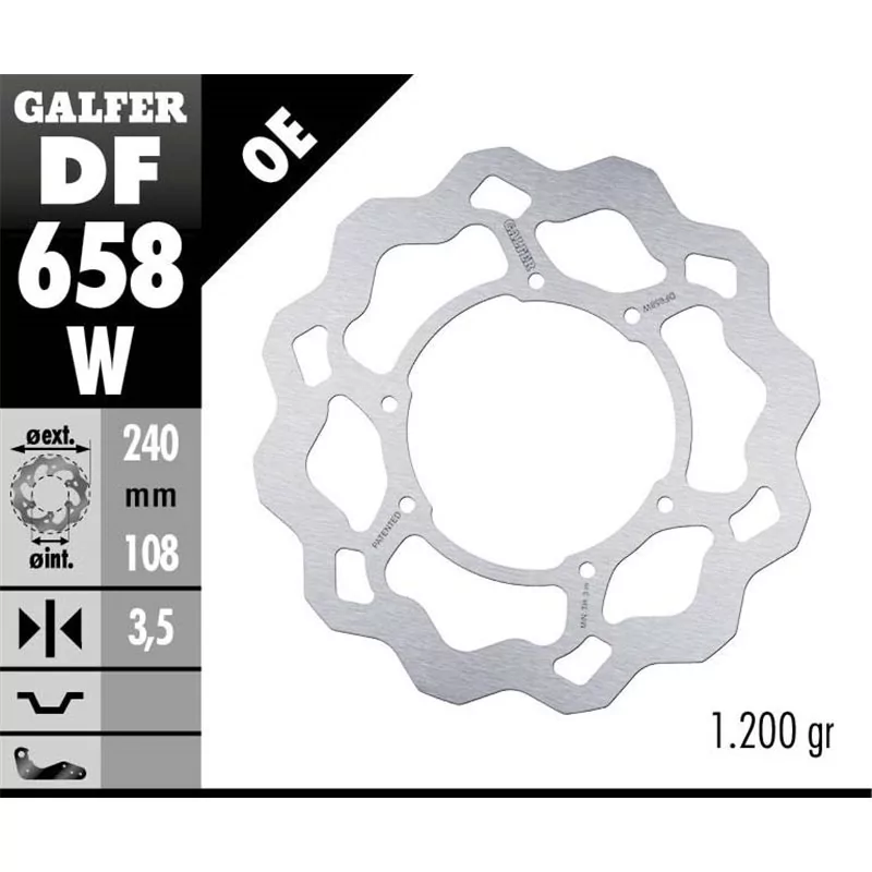 Galfer DF658W Disque De Frein Wave Fixe Galfer DF658W Disque De Frein Wave Fixe