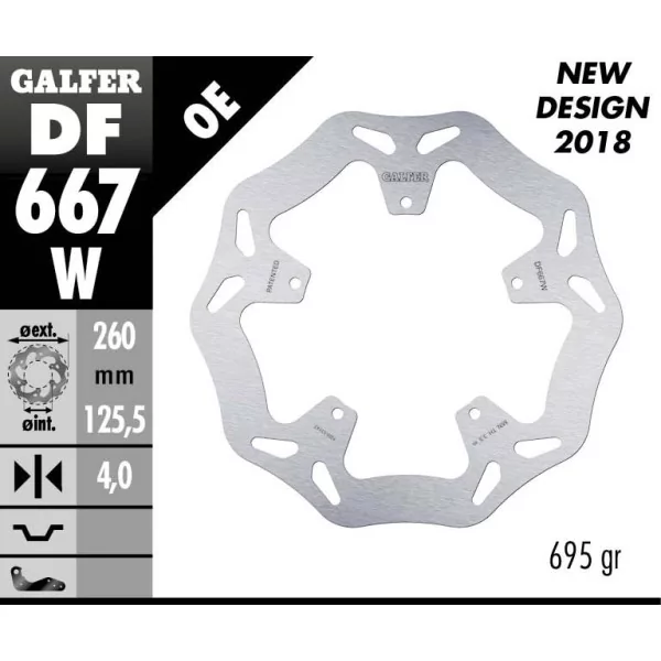 Galfer DF667W Brake Disc Wave Fixed