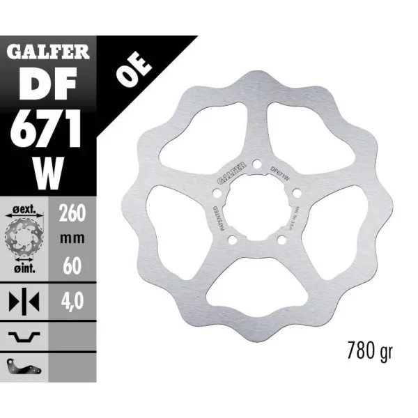 Galfer DF671W Brake Disc Wave Fixed