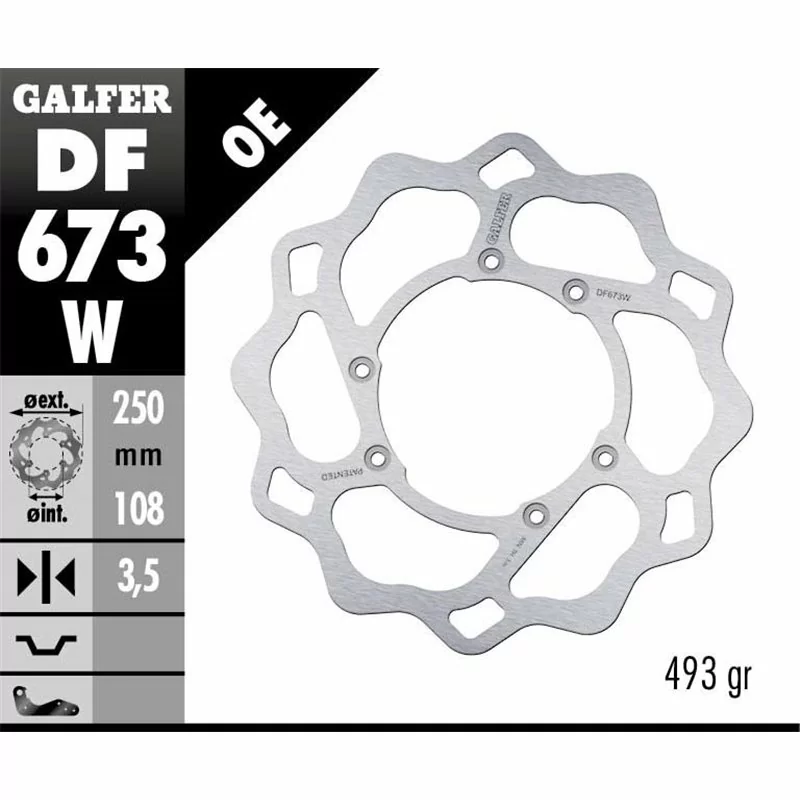 Galfer DF673W Brake Disco Wave Fixed