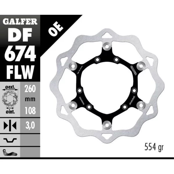 Galfer DF674FLW Bremsscheibe Wave Schwimmend